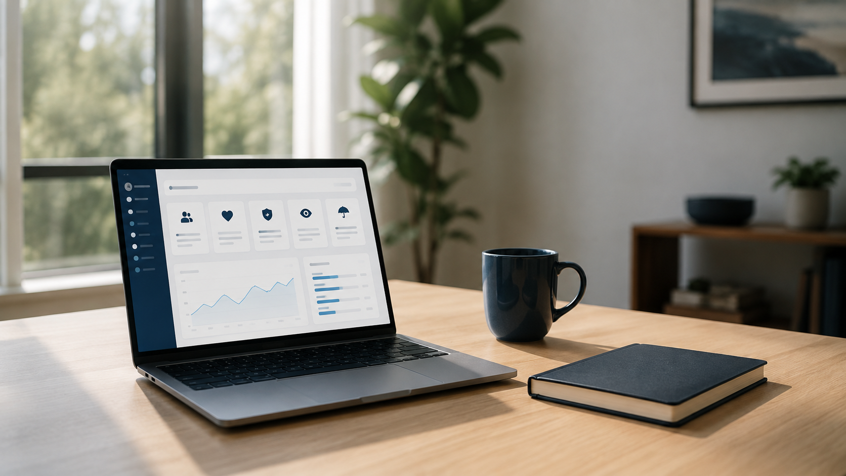 BENADVANCE broker platform dashboard on a broker’s desk during a modern broker workday